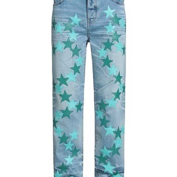 AMIRI Other - Amiri Chemist Leather Star Blue Jeans in light indigo sz 30